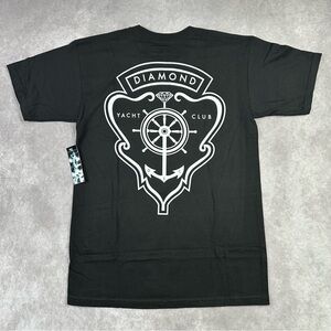 Diamond Supply Co. DMND Yacht Club Boat Wheel Anchor Print Black T-Shirt Small